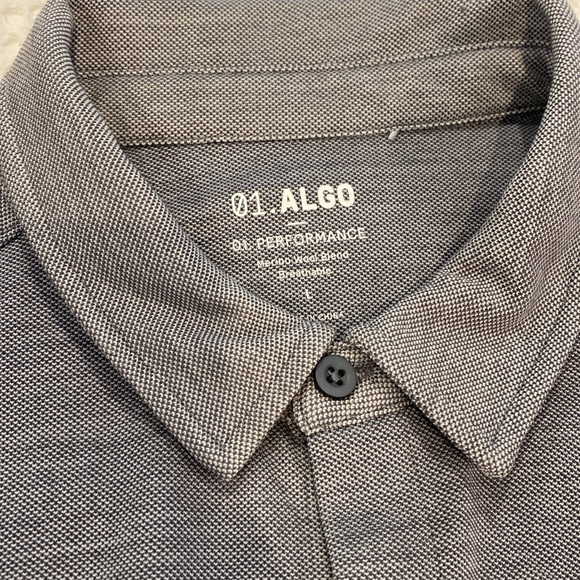 NWOT. MERINO WOOL BLEND. POLO. GRAY. ALGO PERFORMANCE. - Picture 2 of 3